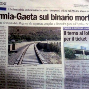 Littorina Gaeta Formia: i fondi, 26 Milioni di Euro in parte dirottati su altre tratte