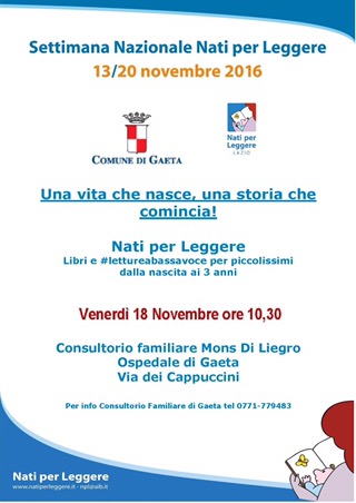 Anche a Gaeta la settimana nazionale Nati Per Leggere