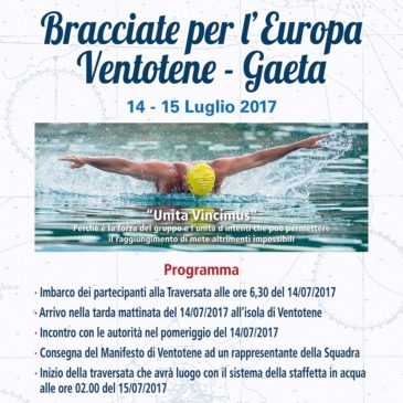 Bracciate per l’Europa… Ventotene – Gaeta: l’iniziativa de La squadra Serapo Sport